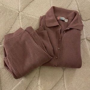 Free people beach set, xs, pink long sleeves and pants, flowy, oversized look